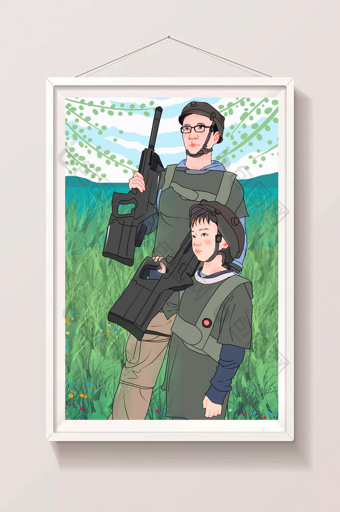 夏日草地真人cs父子情图片