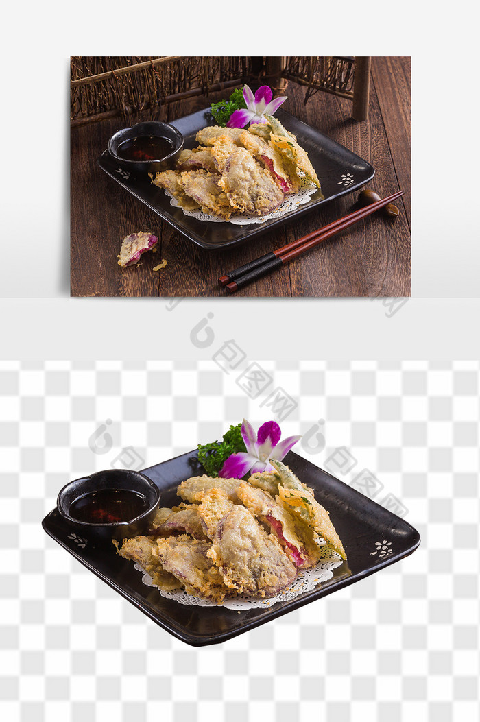 紫薯天妇罗日式料理图片图片