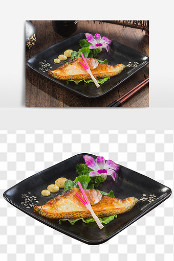 西京烧银鳕鱼日式料理元素图片