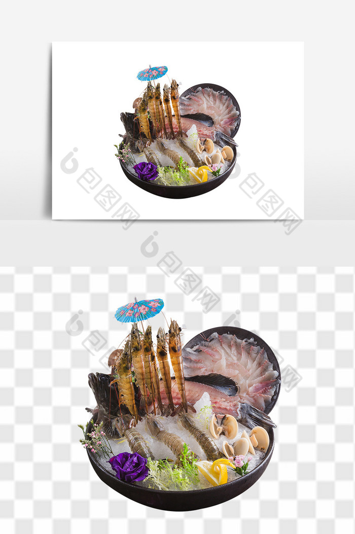 活造青斑鱼刺身套餐日式料理图片图片