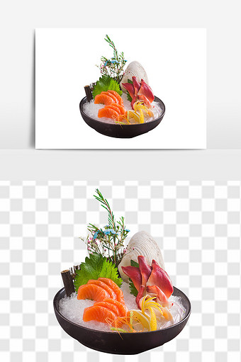 双色刺身日式料理元素图片