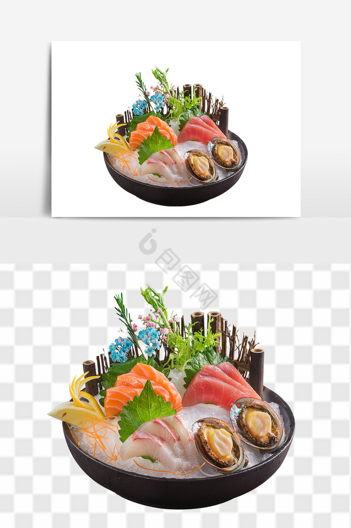 四色刺身日式料理图片