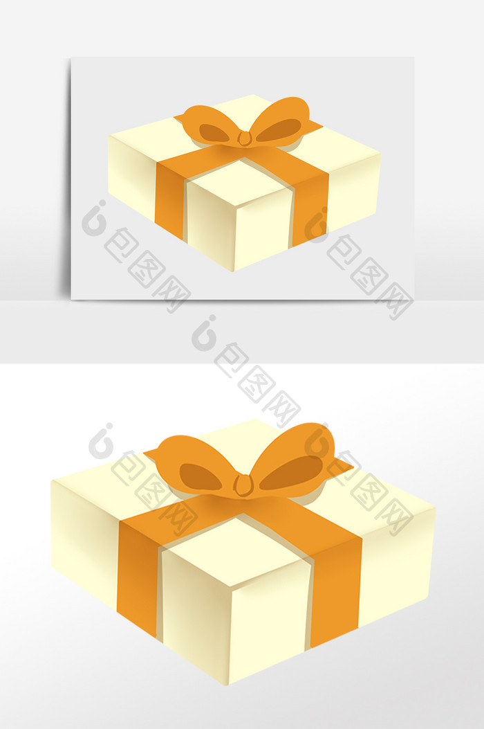 白色礼品盒插画元素