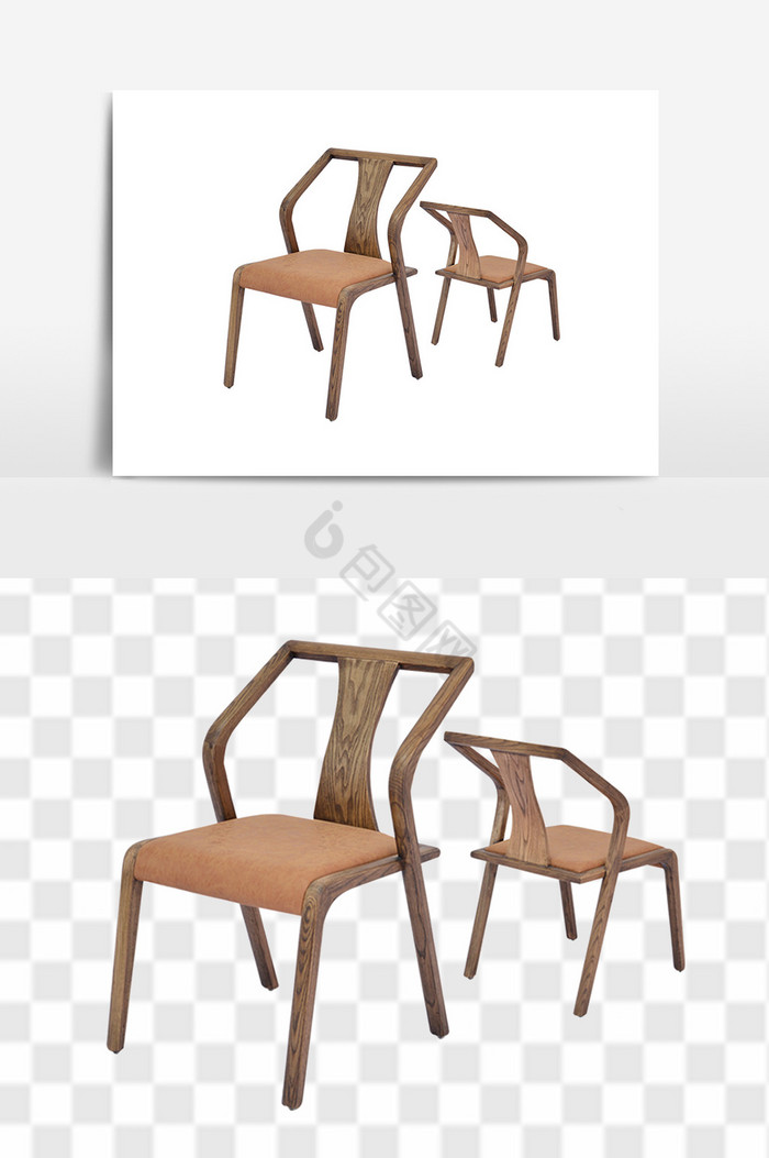 北欧实木餐椅图片