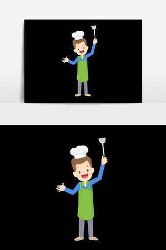 卡通手绘厨师人物图片
