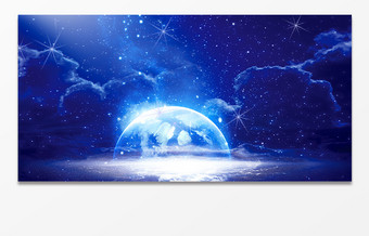 宇宙星空蓝色地球设计背景图图片