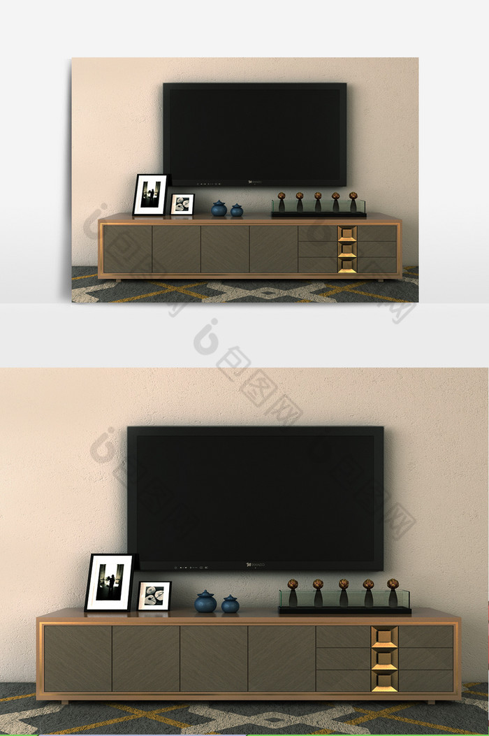 灰棕色电视柜组合图片图片