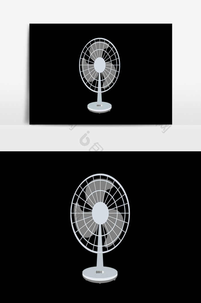 白色免扣电风扇素材