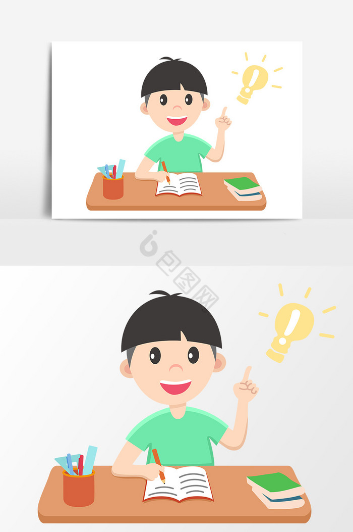 学生思考卡通图片-学生思考卡通素材免费下载-包图网