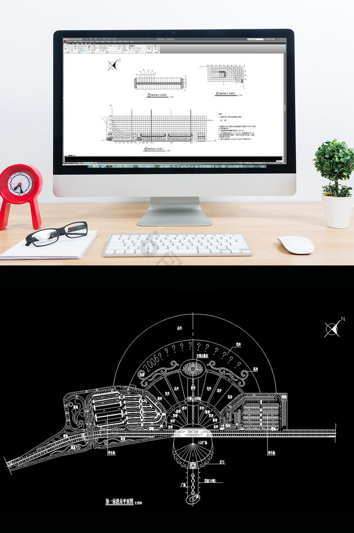 园区外环境绿化景观施工图CAD图片