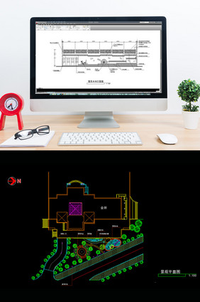 三角绿地景观施工图CAD