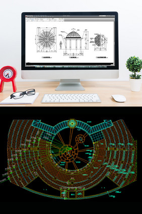 圆形活动广场景观CAD施工图