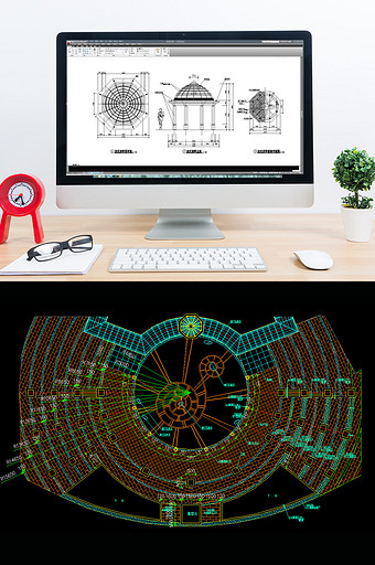 圆形活动广场景观CAD施工图图片