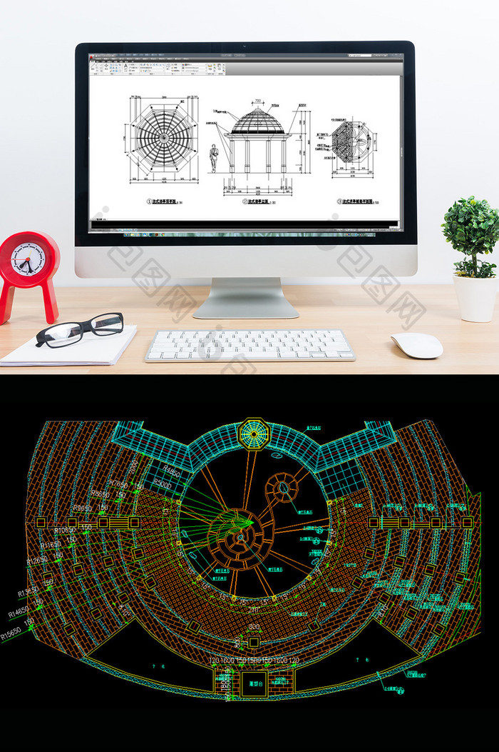 圆形活动广场景观CAD施工图