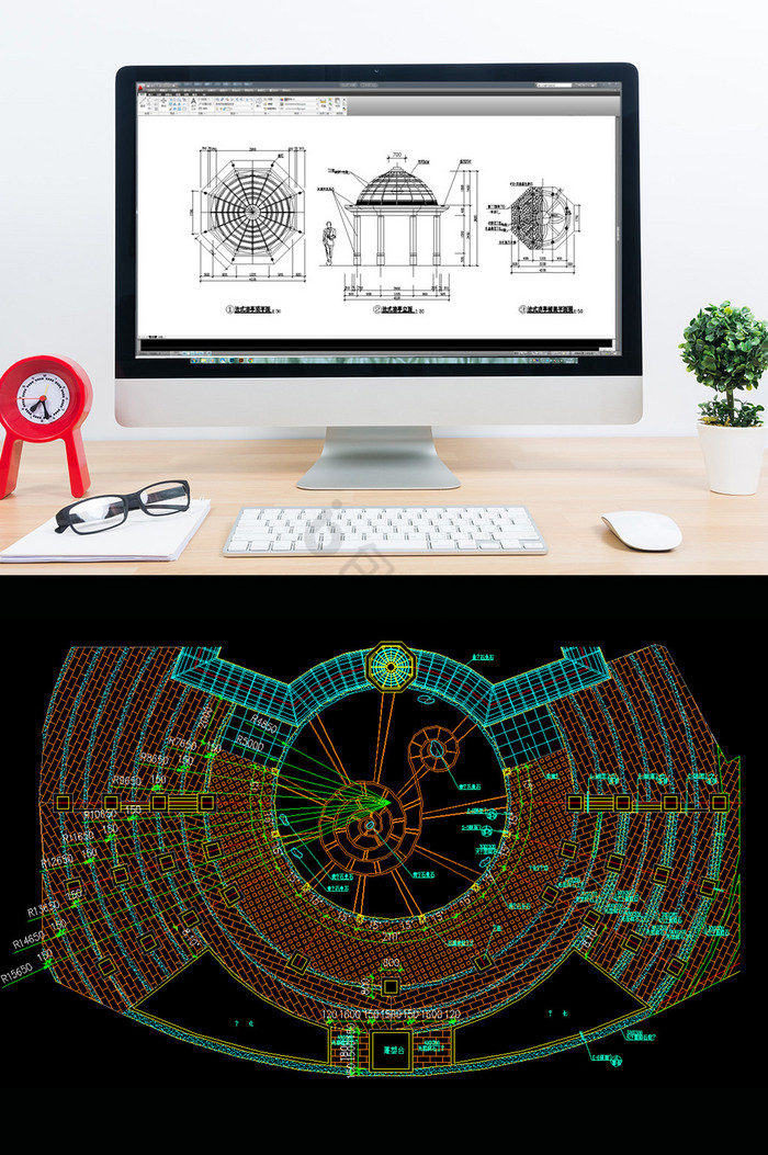 圆形活动广场景观CAD施工图图片