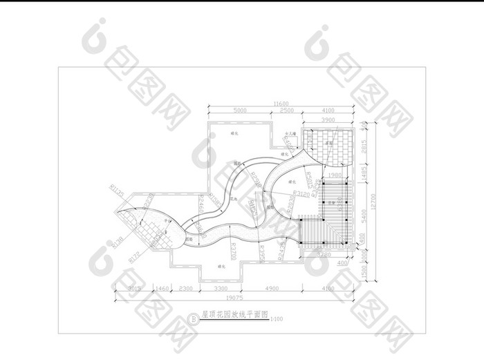 CAD屋顶花园的景观设计施工图