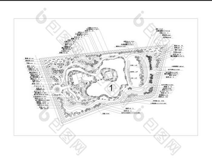 公园景观种植CAD设计图