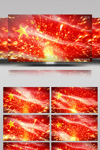 红金党政粒子射线动态背景视频素材图片