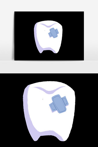 卡通手绘牙齿素材图片