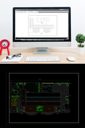 商业楼屋顶绿化工程施工图CAD