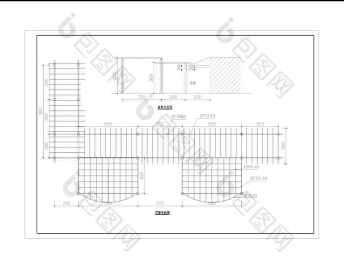 商业楼屋顶绿化工程施工图CAD