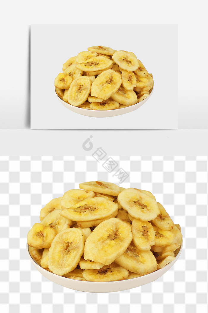 好美味的香蕉片PSD图片