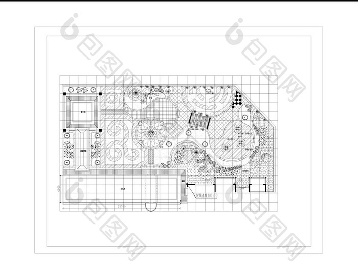 销售处屋顶花园景观设计CAD施工图