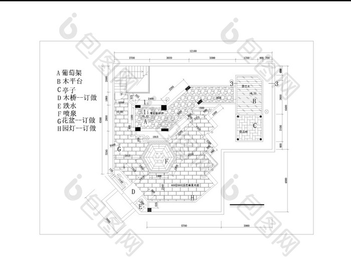 屋顶花园景观设计CAD全套施工图