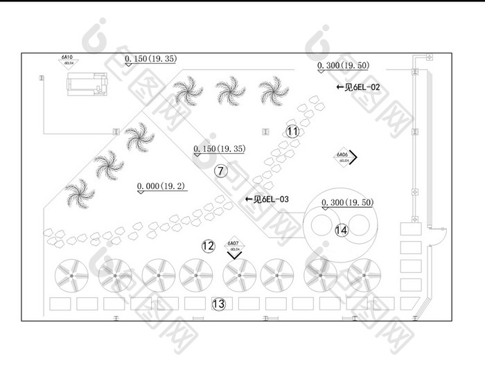 景观设计CAD屋顶花园施工图