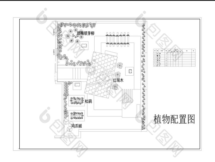 CAD景观设计CAD屋顶花园设计图纸