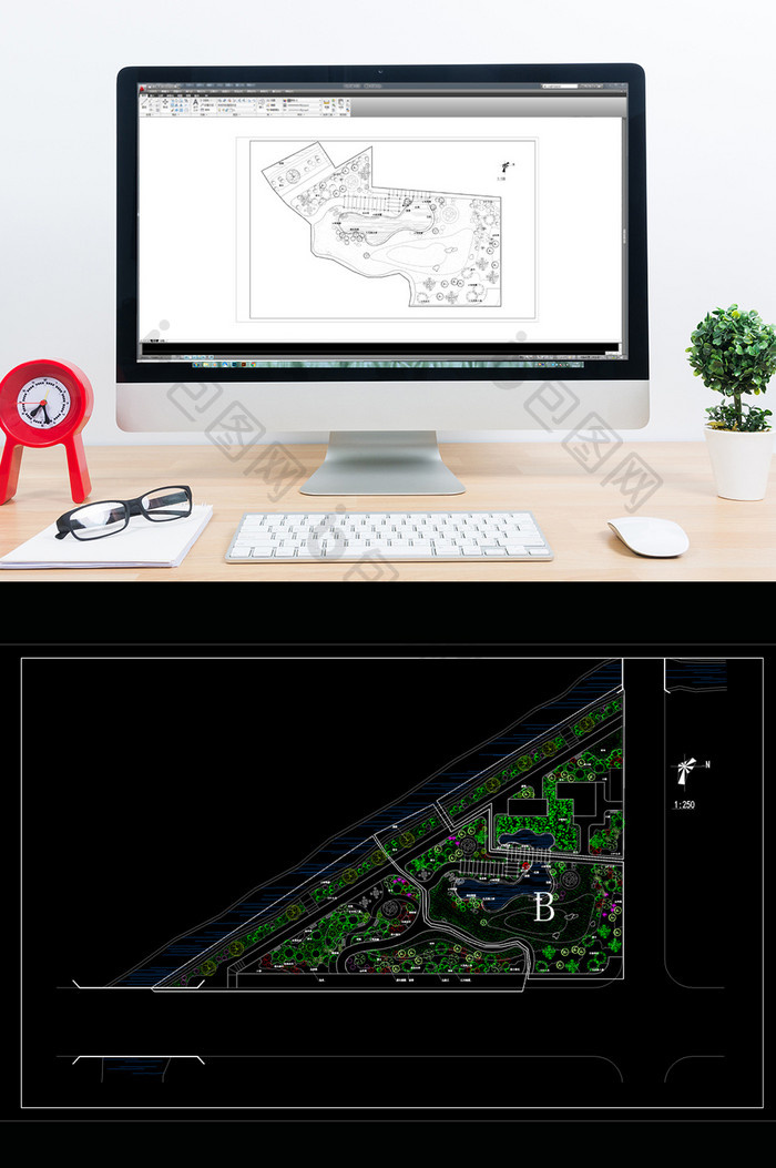 小公园绿化景观设计施工图CAD