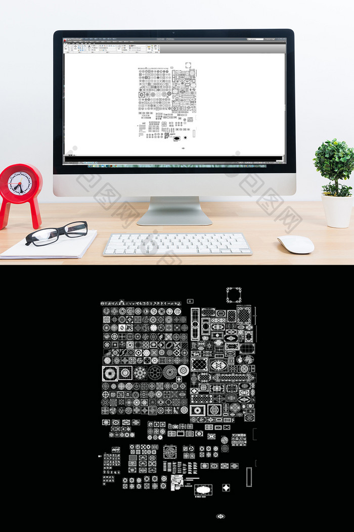 CAD地面砖图案模块