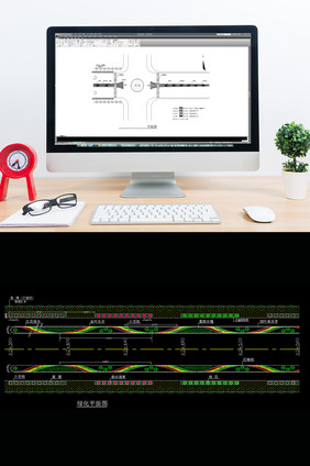 道路绿化CAD景观设计图