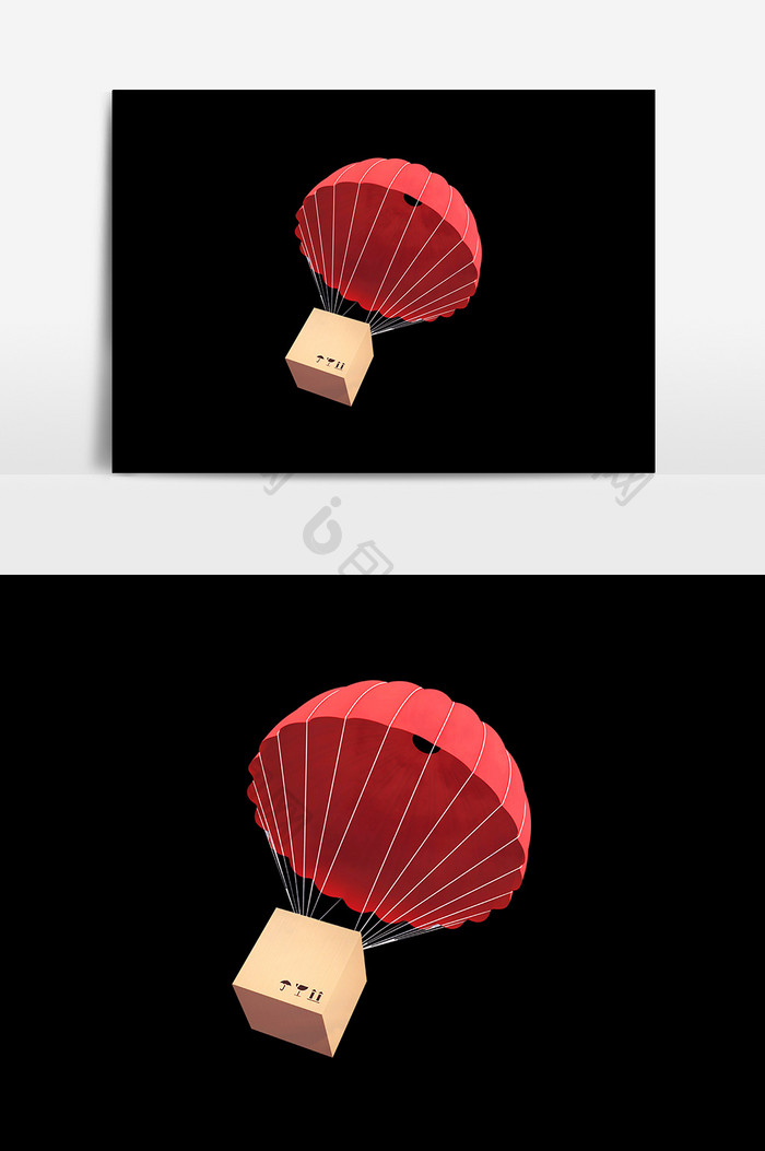 热气球红色设计元素