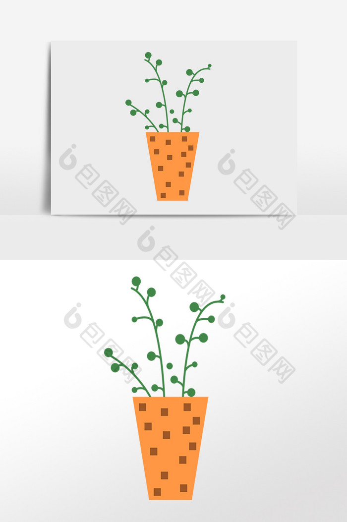 花盆绿植插画图片图片