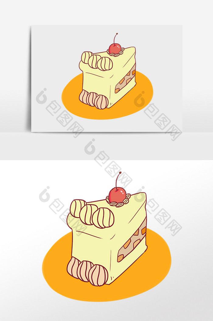 卡通手绘蛋糕插画元素