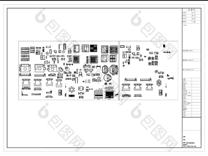 CAD沙发床具平面模型