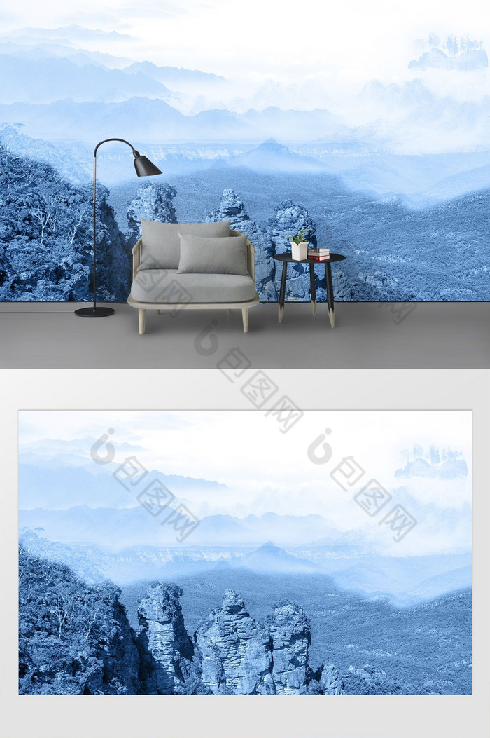 大气创意山水大理石纹电视背景墙图片图片