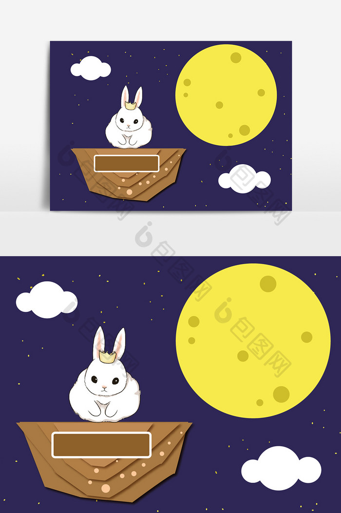 月亮玉兔动物设计元素