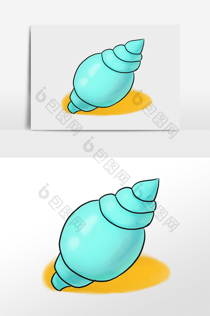 海洋生物海螺插画元素