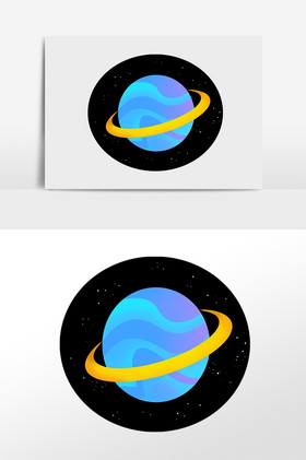 彩色星球星轨插画