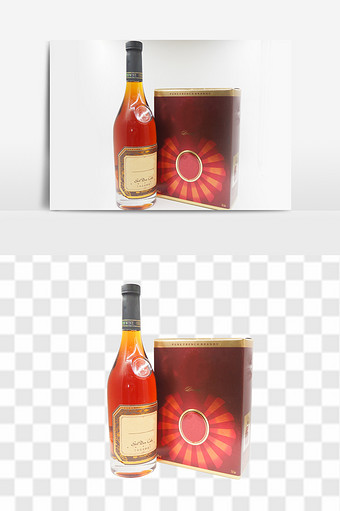 酒水礼盒洋酒饮料玻璃瓶元素图片