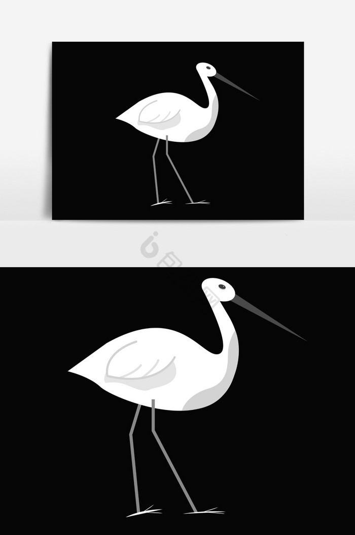 仙鹤飞鸟插画图片