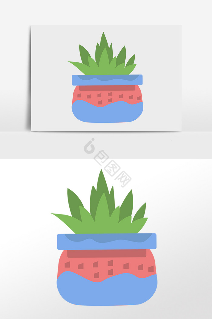 植物花盆插画图片