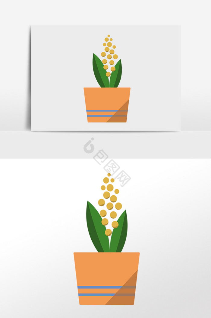 植物花盆插画图片
