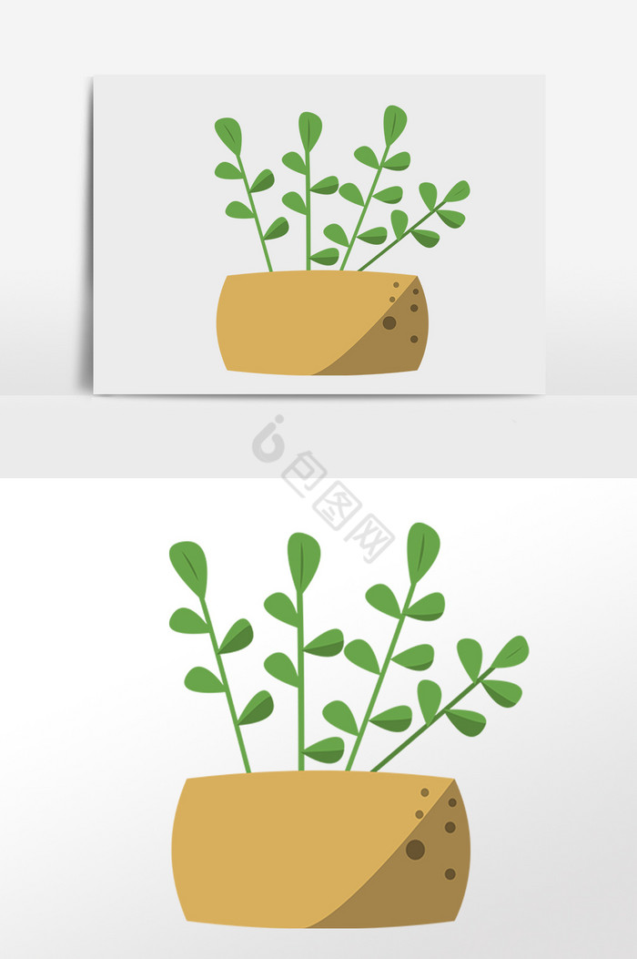 绿植花盆插画图片