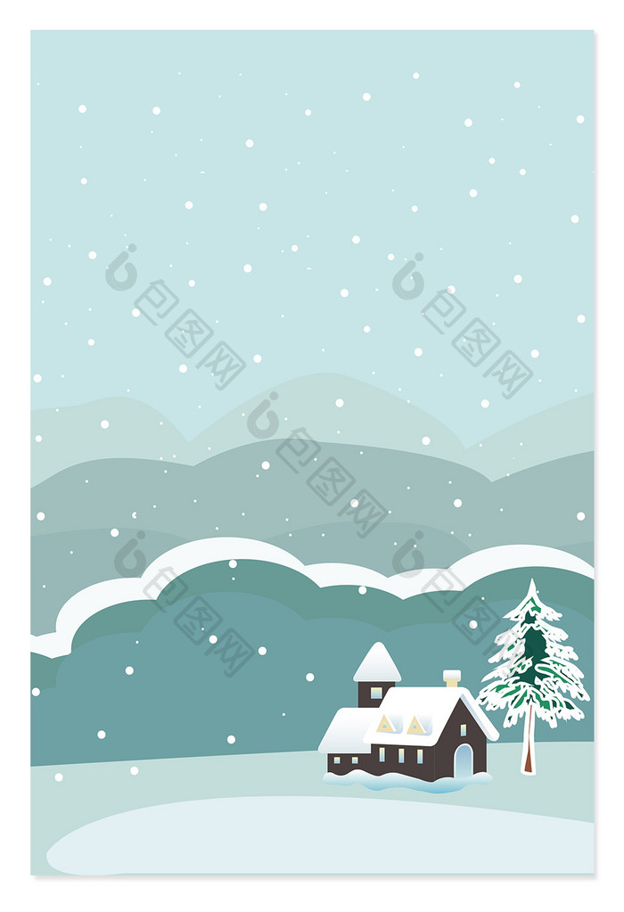 冬季雪山风景广告背景图片