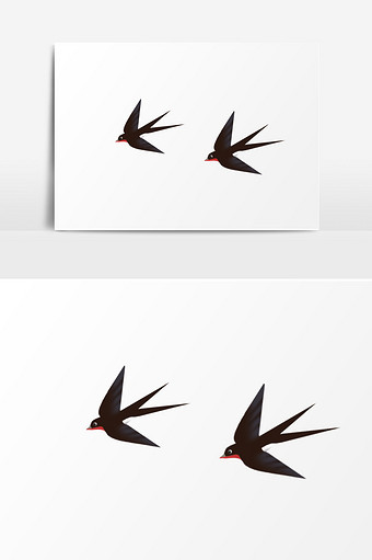 黑色燕子矢量素材图片