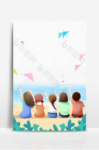 校园青春毕业人物海滩度假广告设计背影图图片