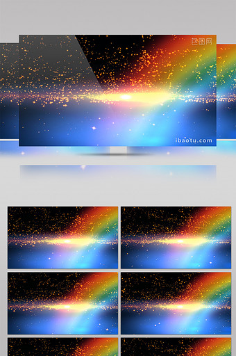 唯美彩虹粒子飘散背景视频图片